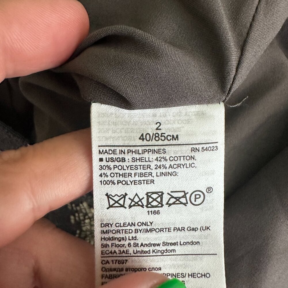 2/$30 Banana Republic Jacquard Belted Pencil Skirt Floral Charcoal 2 #A1684 - Picture 7 of 8